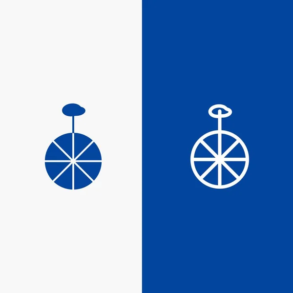 Koło, cykl, linia cyrkowa i symbol bryłowe ikona niebieski baner — Wektor stockowy
