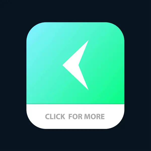 Flèche, Retour, Signer Bouton App mobile. Android et IOS Glyph Versi — Image vectorielle