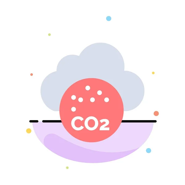 Aire, dióxido de carbono, Co2, contaminación abstracta de color plano Icono Te — Archivo Imágenes Vectoriales