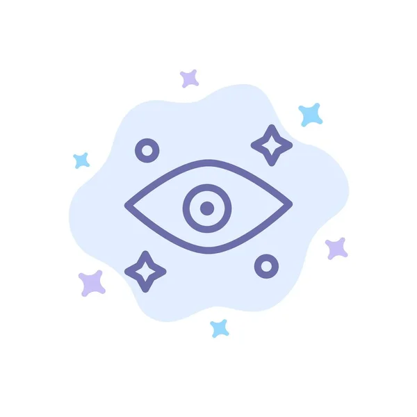 Ojo, ojos, ver icono azul en el fondo abstracto de la nube — Vector de stock