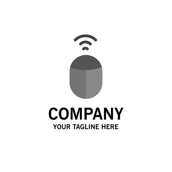 Fare, Wifi, Bilgisayar İş Logo Şablonu. Düz Renk — Stok Vektör