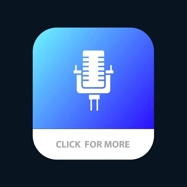 Mikrofon, Multimedia, Platte, Song mobile App-Icon-Design — Stockvektor