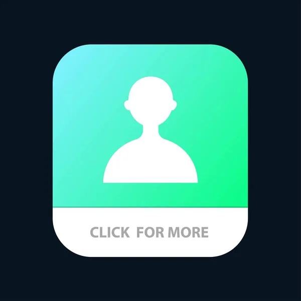 Avatar, Usuário, Botão de aplicativo móvel básico. Android e IOS Glyph Ver — Vetor de Stock