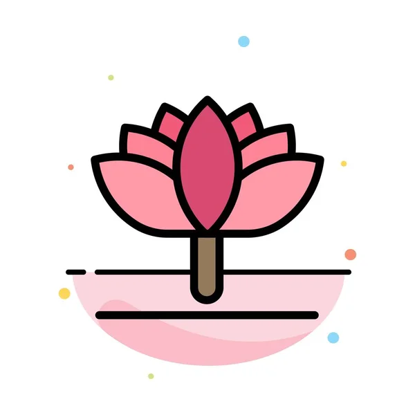 Flower, Spring Flower, Tulip Abstract Flat Color Icon Template