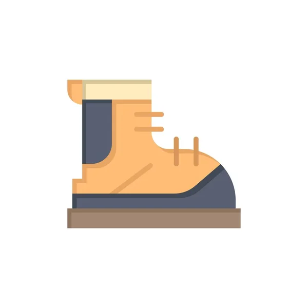 Boots, Hiker, Hiking, Track, Boot  Flat Color Icon. Vector icon — Stock Vector