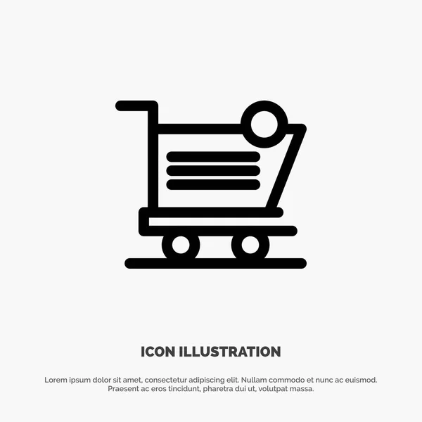 Cart, Shopping, Shipping, Item, Store Line Icon Vector — Stock Vector