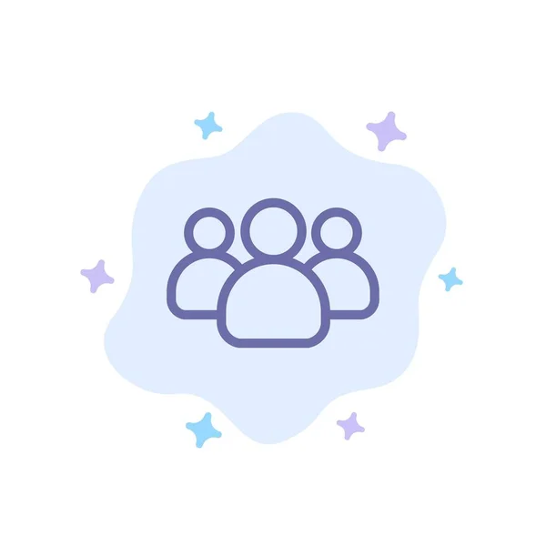 Amigos, Grupo, Usuarios, Equipo Blue Icon en Abstract Cloud Backgrou — Vector de stock