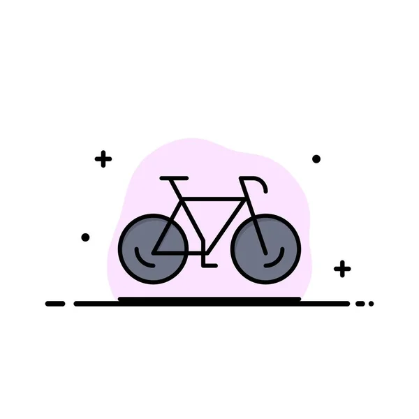 Bicicleta, Movimiento, Caminar, Deporte Empresarial Logo Plantilla. Colo plano — Vector de stock