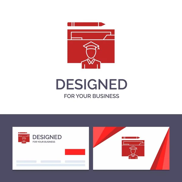 Шаблон Creative Business Card и логотип Avatar, Education, Grad — стоковый вектор