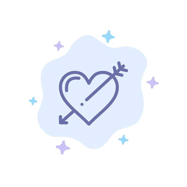 Herz, Pfeil, Urlaub, Liebe, valentinblaues Symbol auf abstrakten Kl — Stockvektor