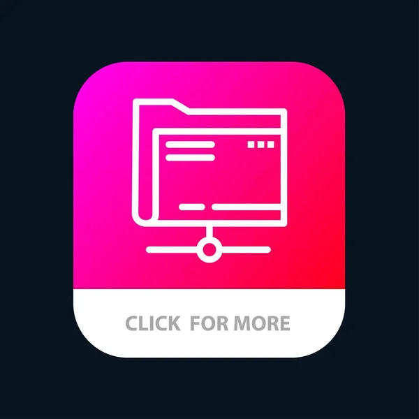 Pasta, Dados, Servidor, Botão de aplicativo móvel de armazenamento. Android e IOS — Vetor de Stock