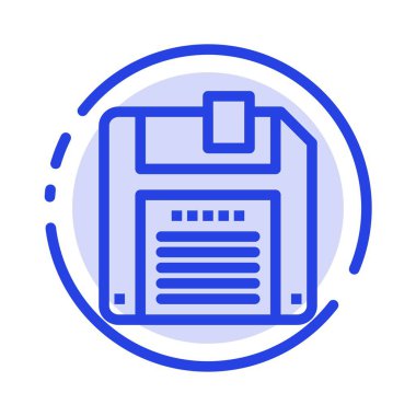 Disket, Disket, Mavi Noktalı Çizgi Simgesini Kaydet