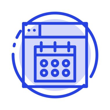 Web, Tasarım, Takvim, Tarih Mavi Noktalı Çizgi Simgesi