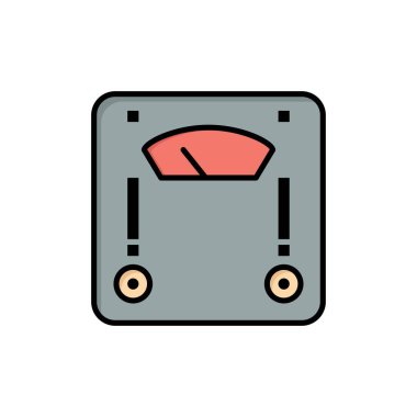 Makine, Ölçek, Tartım, Ağırlık Düz Renk Simgesi. Vektör simgesi b