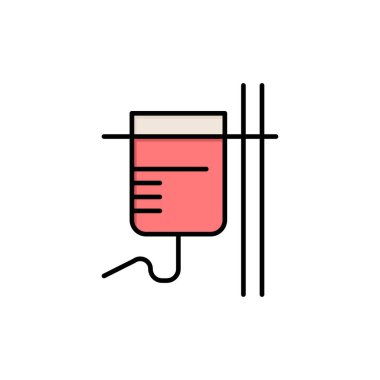 Sağlık, Tıp, Rehidrasyon, Transfüzyon Düz Renk Simgesi. 