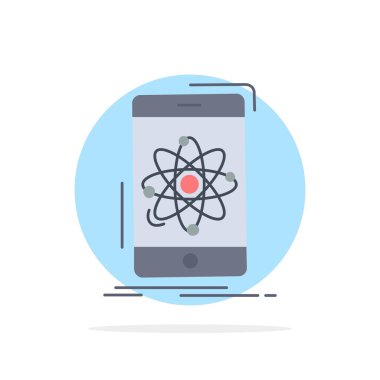 veri, bilgi, mobil, araştırma, bilim Düz Renk Simge Vec