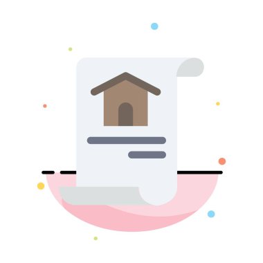 İnşaat, Belge, Ev, Bina Soyut Düz Renk Simgesi 