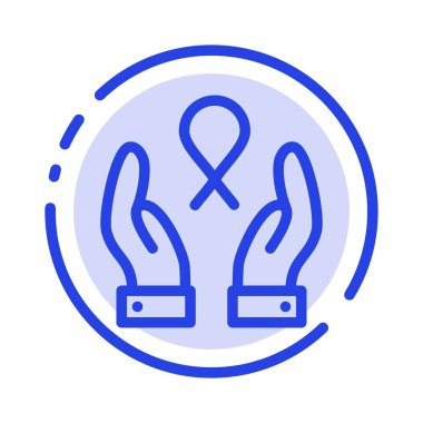 Bakım, Meme Kanseri, Kurdele, Kadın Mavi Noktalı Çizgi Hattı Simgesi