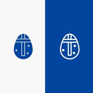 Paskalya yumurtası, yumurta, tatil, tatiller çizgi ve glif katı simgesi Blu