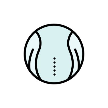 Top, Tenis, Spor, Oyun Düz Renk Simgesi. Vektör simgesi afiş T