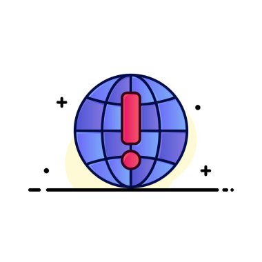 Küre, Internet, Tarayıcı, Dünya İş Logo Şablonu. Düz Col