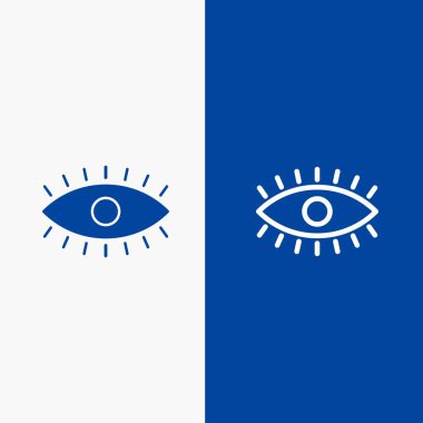 Göz, Gözler, İzle, Tasarım Hattı ve Glifler Solid simgesi Mavi afiş L