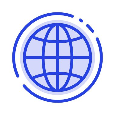 Dünya, Dünya, İnternet, Tasarım Mavi Noktalı Satır Simgesi