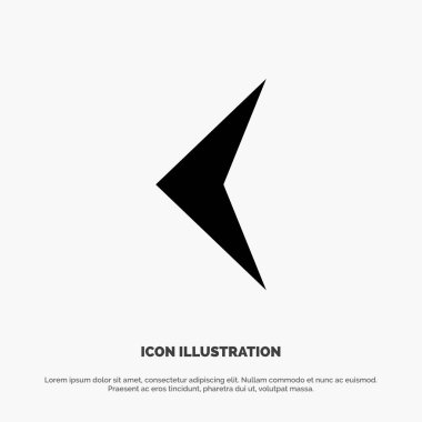 Ok, Geri, İşaret katı Glyph Simgesi vektörü