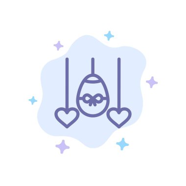 Yumurta, Kalp, Paskalya, Soyut Bulut Backgrou Tatil Mavi Simge