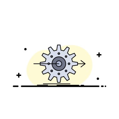 performans, ilerleme, iş, ayar, dişli düz renk simgesi vecto