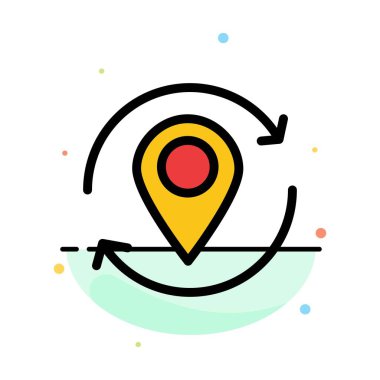 Ok, Konum, Harita, İşaretçi, Pin Soyut Düz Renk Simgesi Templ