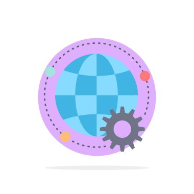 bağlı, online, dünya, dünya, çok oyunculu Düz Renk Simge Vec