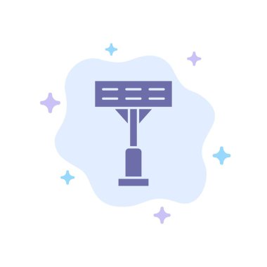 İnşaat, ışık, stadyum mavi simge soyut bulut Backgro üzerinde