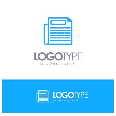 Etiket Çizgisi İçin Haber, Kağıt, Belge Mavi Dış Hatlar Logosu