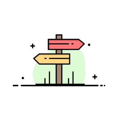 Yön, Otel, Motel, Oda İş Logo Şablonu. Düz Renk