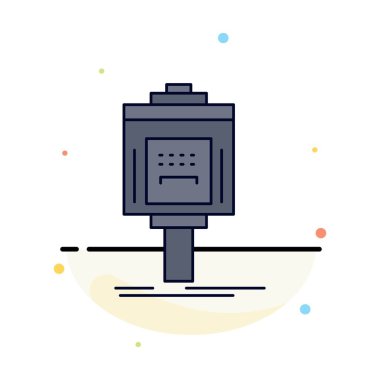 vale, otopark, servis, otel, vadi Düz Renk Simge Vektör