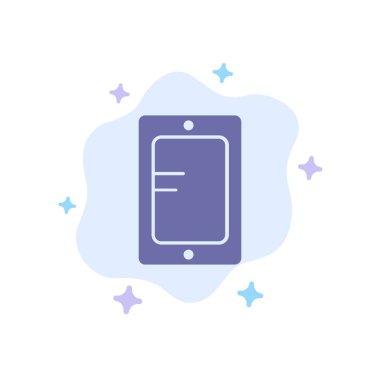 Mobil, Online, Çalışma, Soyut Bulut Backgr Okul Mavi Simge