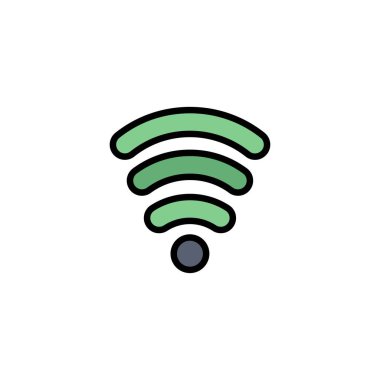 Wifi, Hizmetler, Sinyal İş Logo Şablonu. Düz Renk