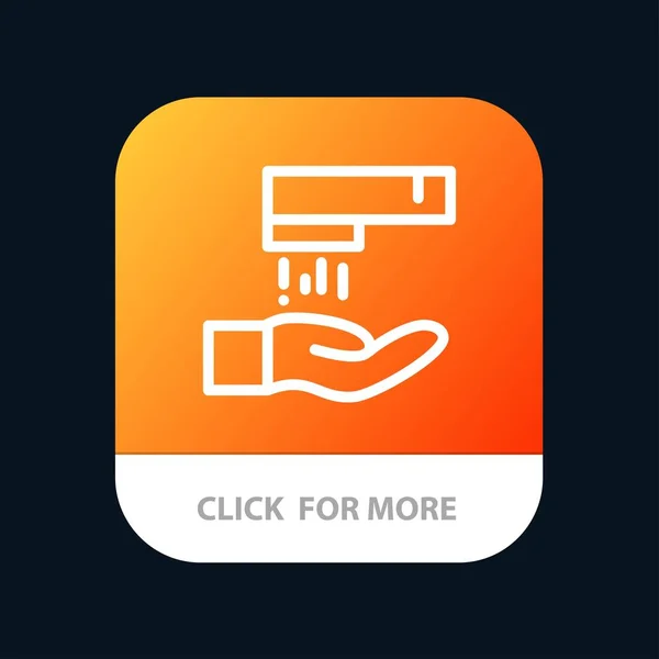 Lavage à la main, lavage, nettoyage Bouton d'application mobile. Android et IOS Lin — Image vectorielle