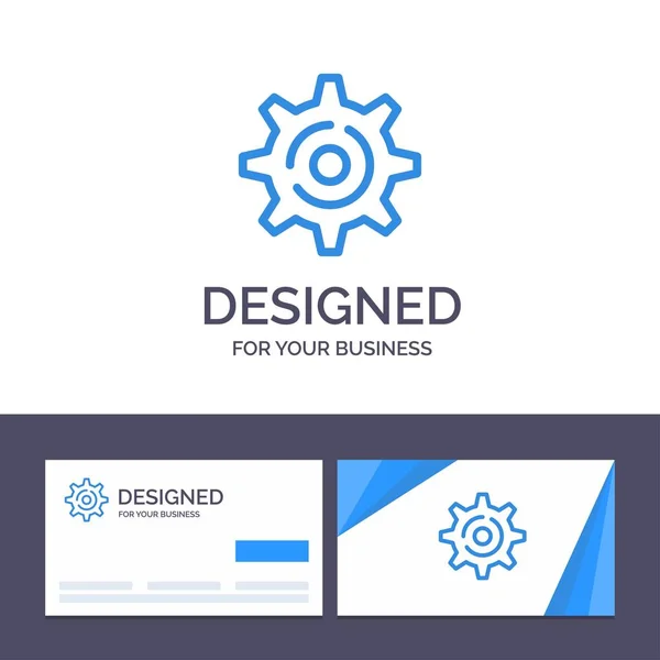 Tarjeta de visita creativa y plantilla de logotipo Internet, Engranaje, Configuración — Vector de stock