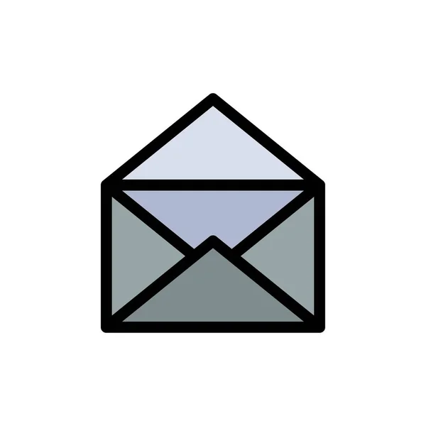 Email, Mail, Messaggio, Open Flat Color Icon. Banner icona vettoriale — Vettoriale Stock