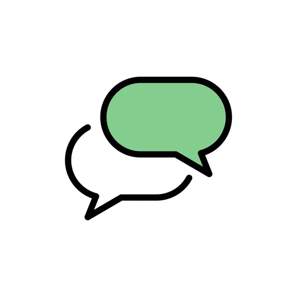 Chatten, Chatten, SMS, E-Mail-Flat-Farb-Symbol. Vektor-Symbol Banner t — Stockvektor