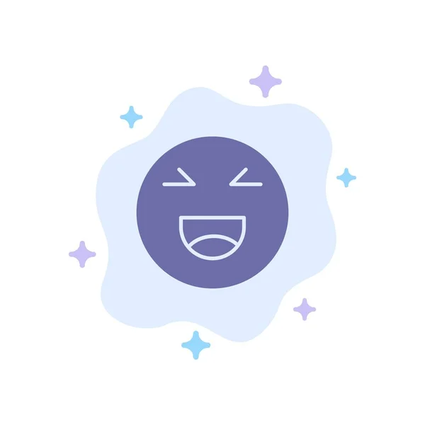 Chat, emojis, Smile, Happy Blue-ikonen på abstrakt moln backgroun — Stock vektor