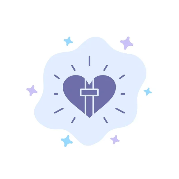 Love, Heart, Celebration, Christian, Easter Blue Icon on Abstrac