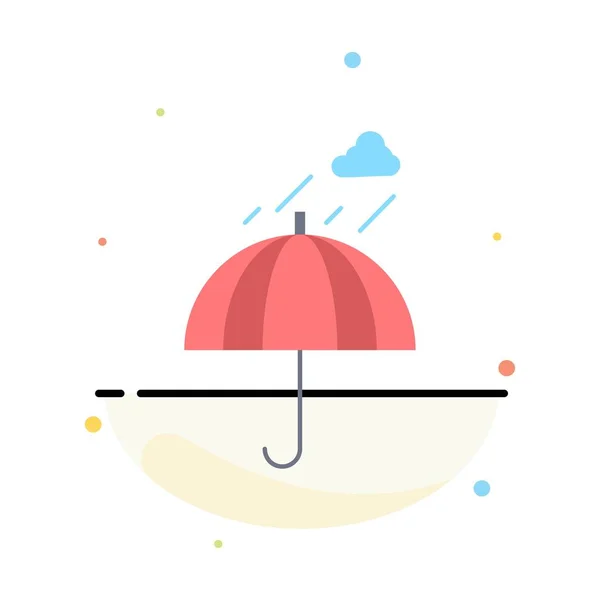Regenschirm, Camping, Regen, Sicherheit, Wetter flache Farbsymbolvektor — Stockvektor