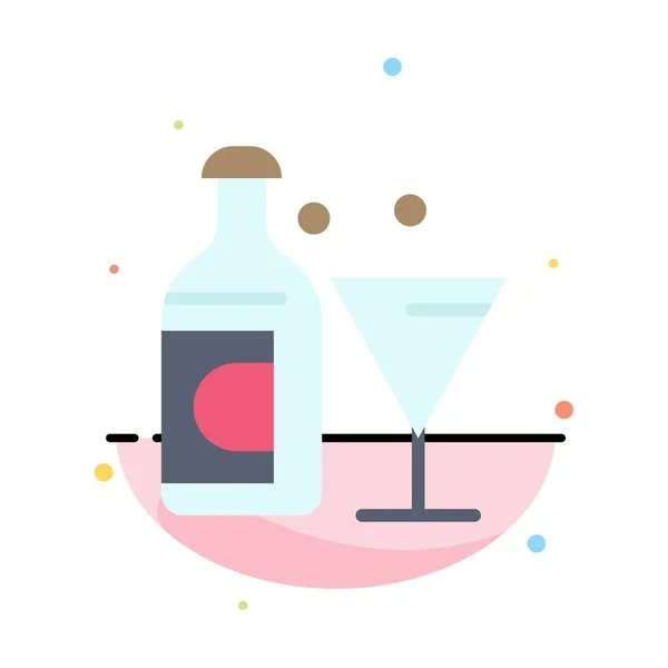 Vinho, Vidro, Garrafa, Páscoa Abstract Flat Color Icon Template — Vetor de Stock