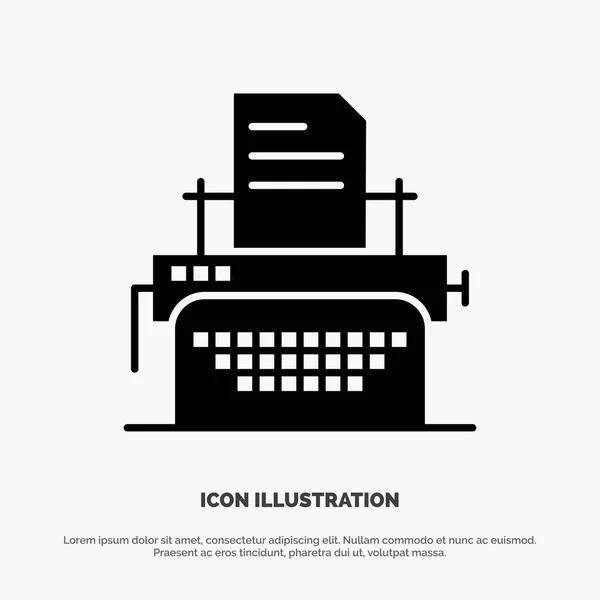 Printer, Fax, Print, Machine solid Glyph Icon vector — Stock Vector