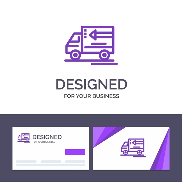 Kreatywny szablon wizytówki i logo ciężarówka, dostawa, towar, — Wektor stockowy