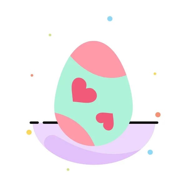 Pájaro, Decoración, Pascua, Huevo, Corazón Abstracto Icono de Color Plano Te — Vector de stock