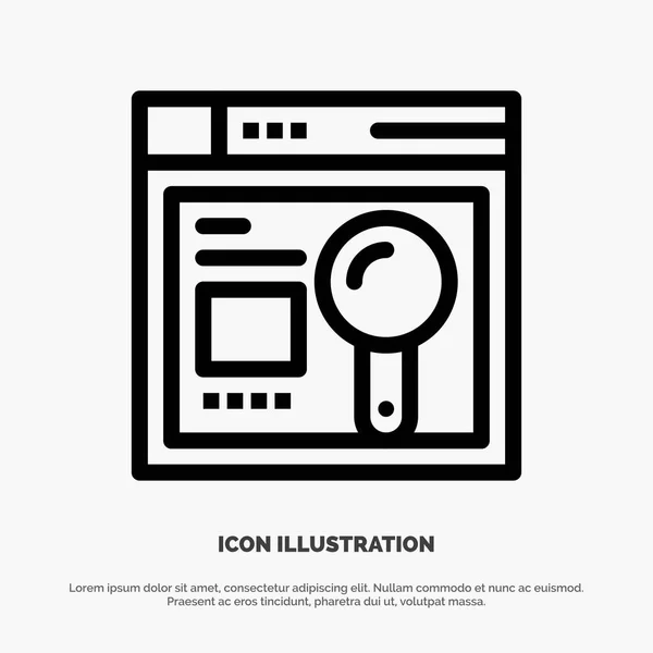 Browser, Web, Search, Education Vector Line Icon — Stock Vector